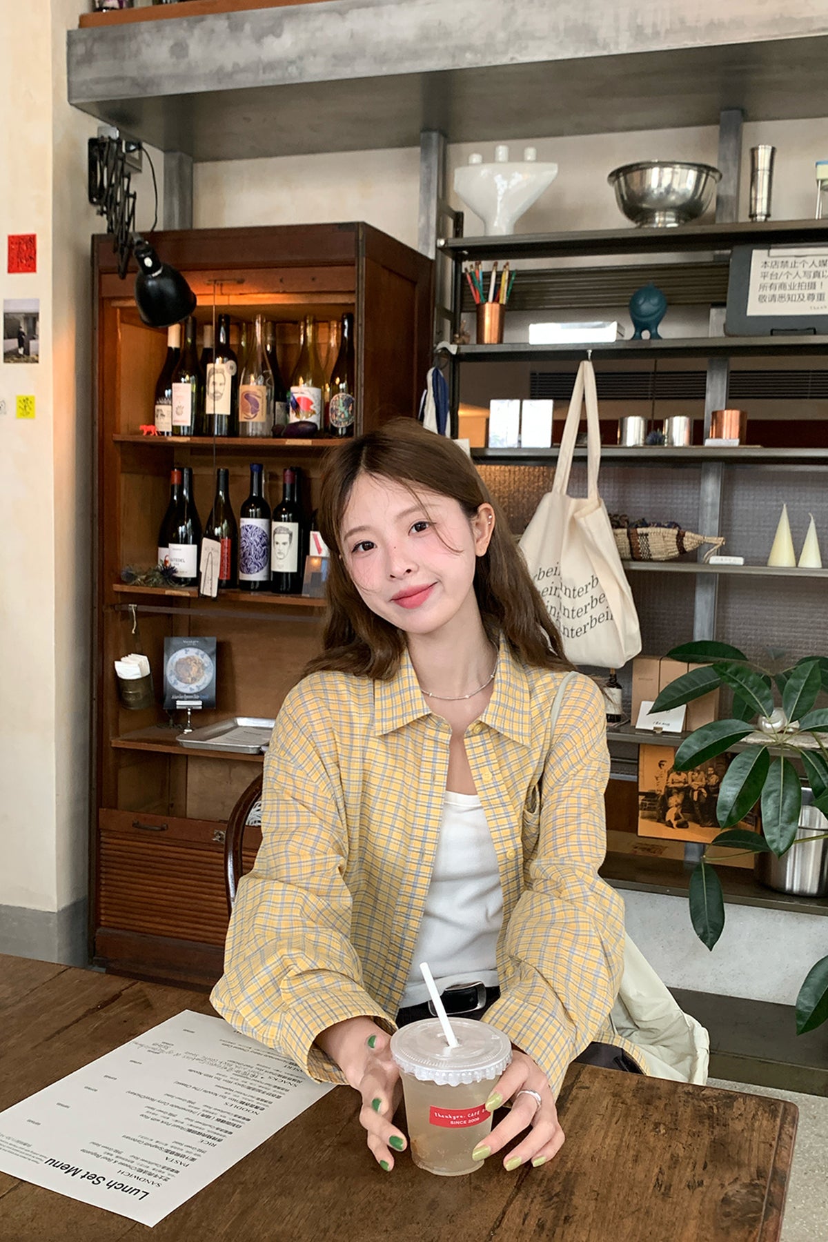 RAINY レトロドロップショルダーゆったりチェックシャツ女性 25SA43072Y