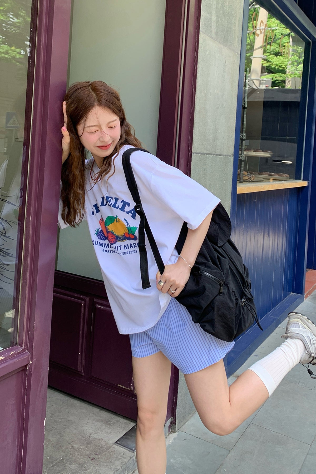 RAINY 夏気分フルーツ割り当てプリントTシャツ25SA23174C