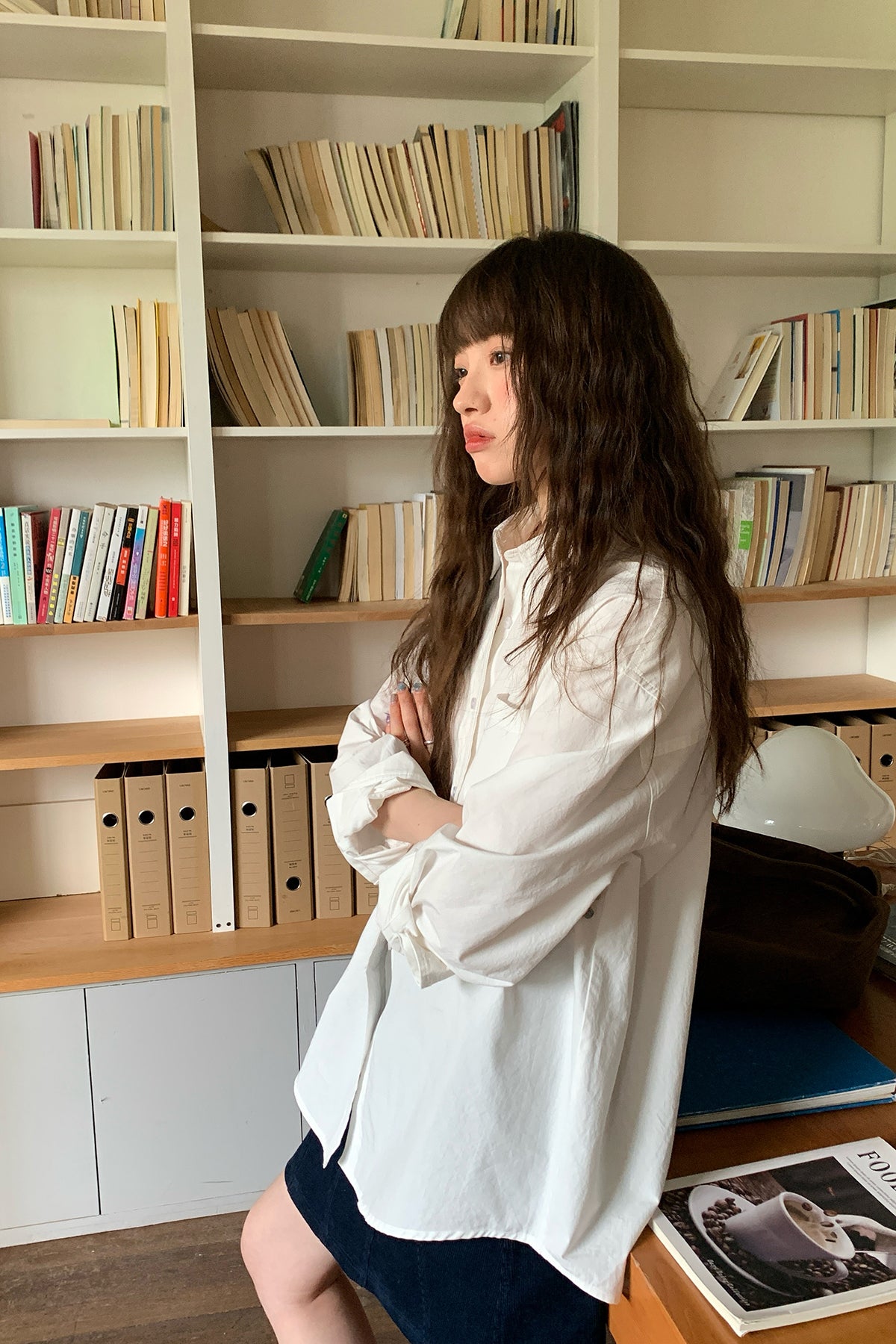 RAINY 修正版 ピュアカラー ベーシック 長袖シャツ 春秋 レディース 25FA43306J