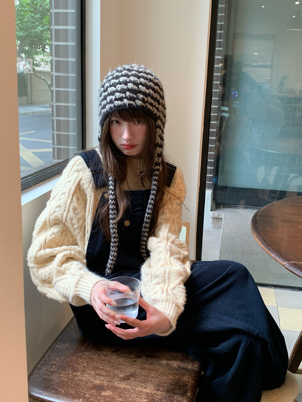 RAINY ノルディック クルーネック ヘビーケーブルニット セーター レディース 秋冬 ゆったり ニットトップス 柔らかく心地よい質感