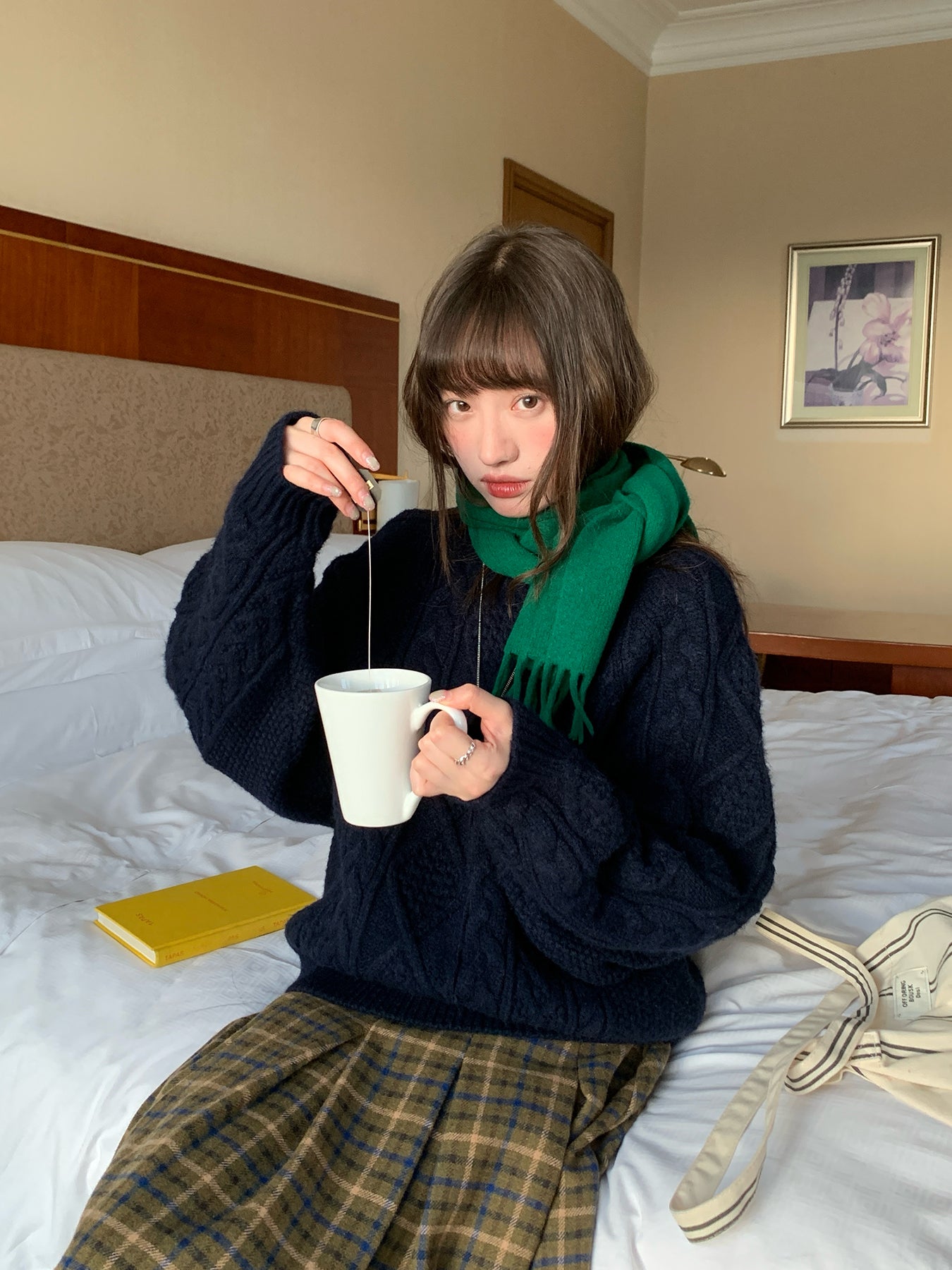 RAINY ノルディック クルーネック ヘビーケーブルニット セーター レディース 秋冬 ゆったり ニットトップス 柔らかく心地よい質感