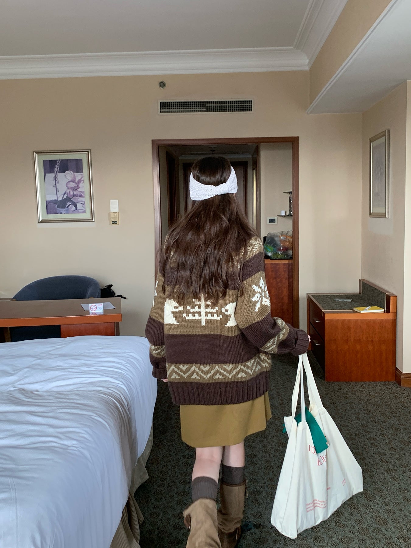 RAINY雪花柄ニットカーディガンジャケット