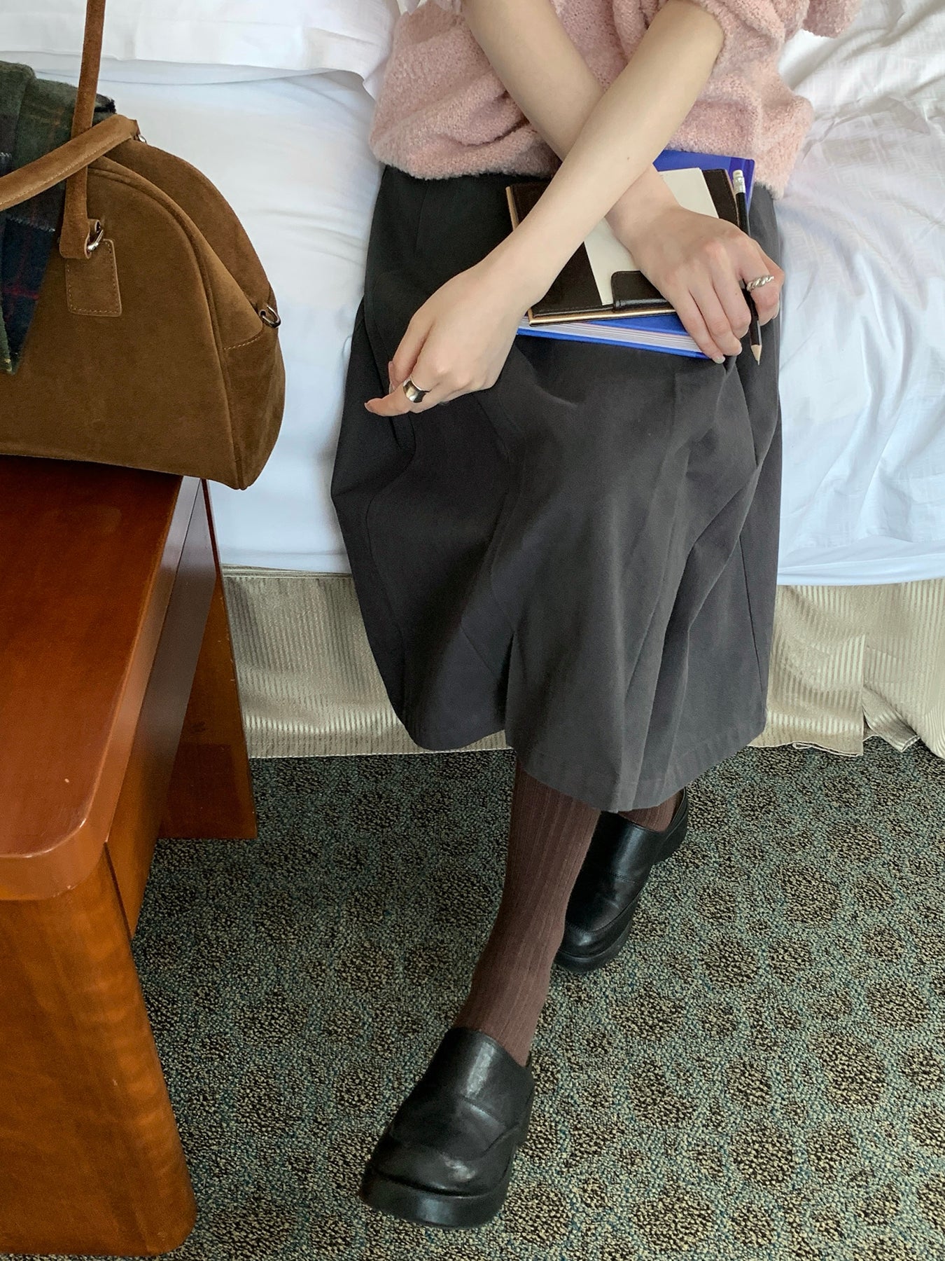 RAINYギャザーミディアムブレザースカート