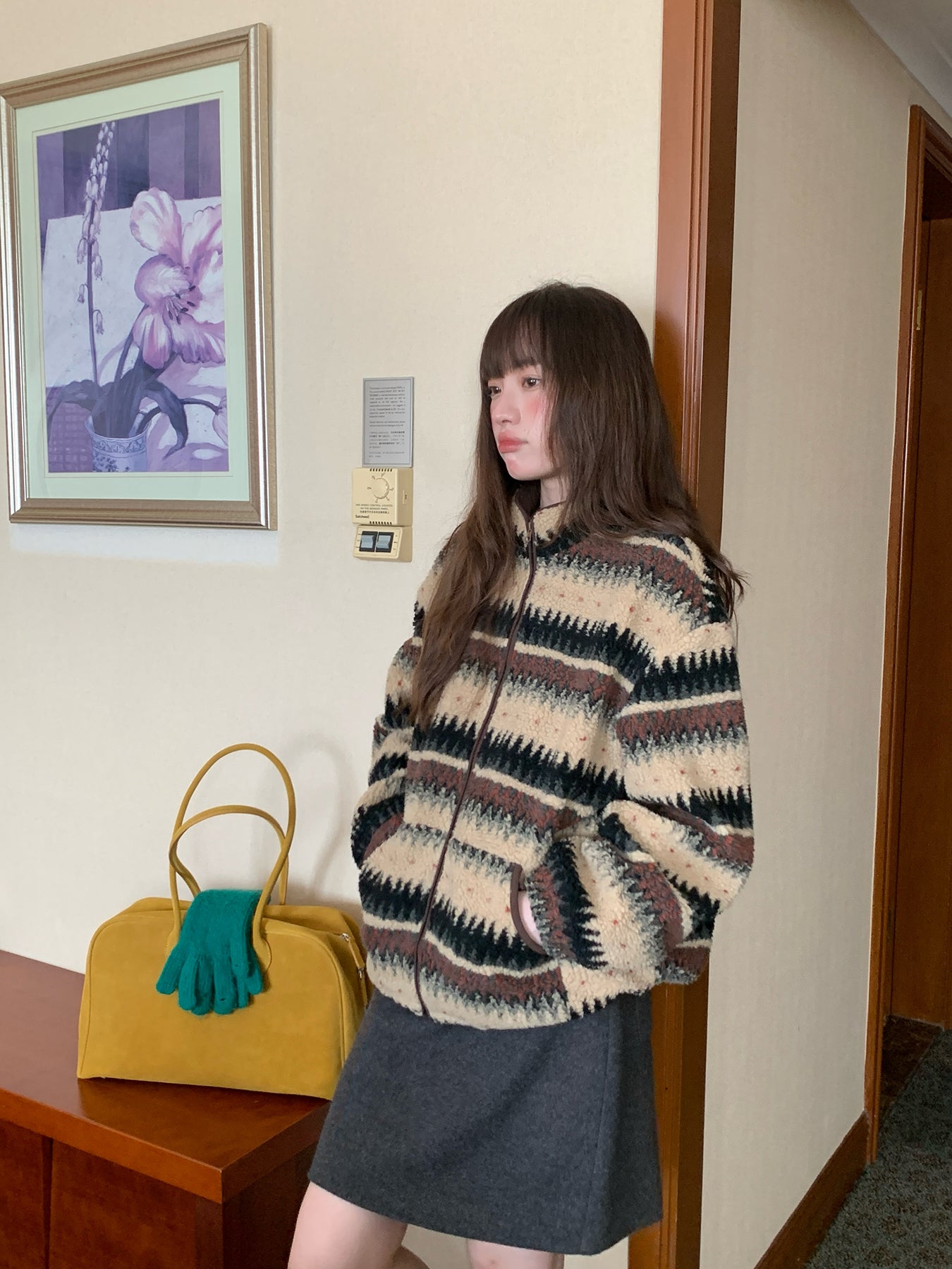 RAINY シンプル 韓国風 万能 ウール ミディスカート 秋冬 レディース ゆったり ハイウエスト ストレート ショートスカート スタイリッシュデザイン