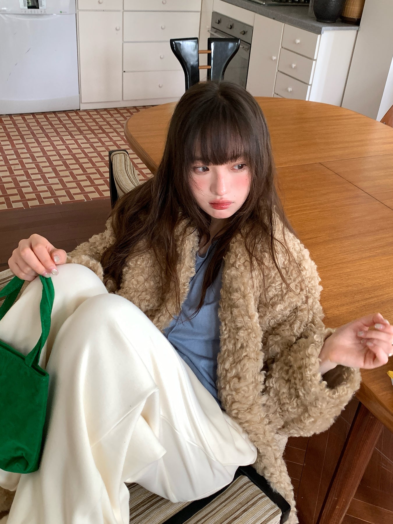 RAINYゆったりショート丈ラムファーコート