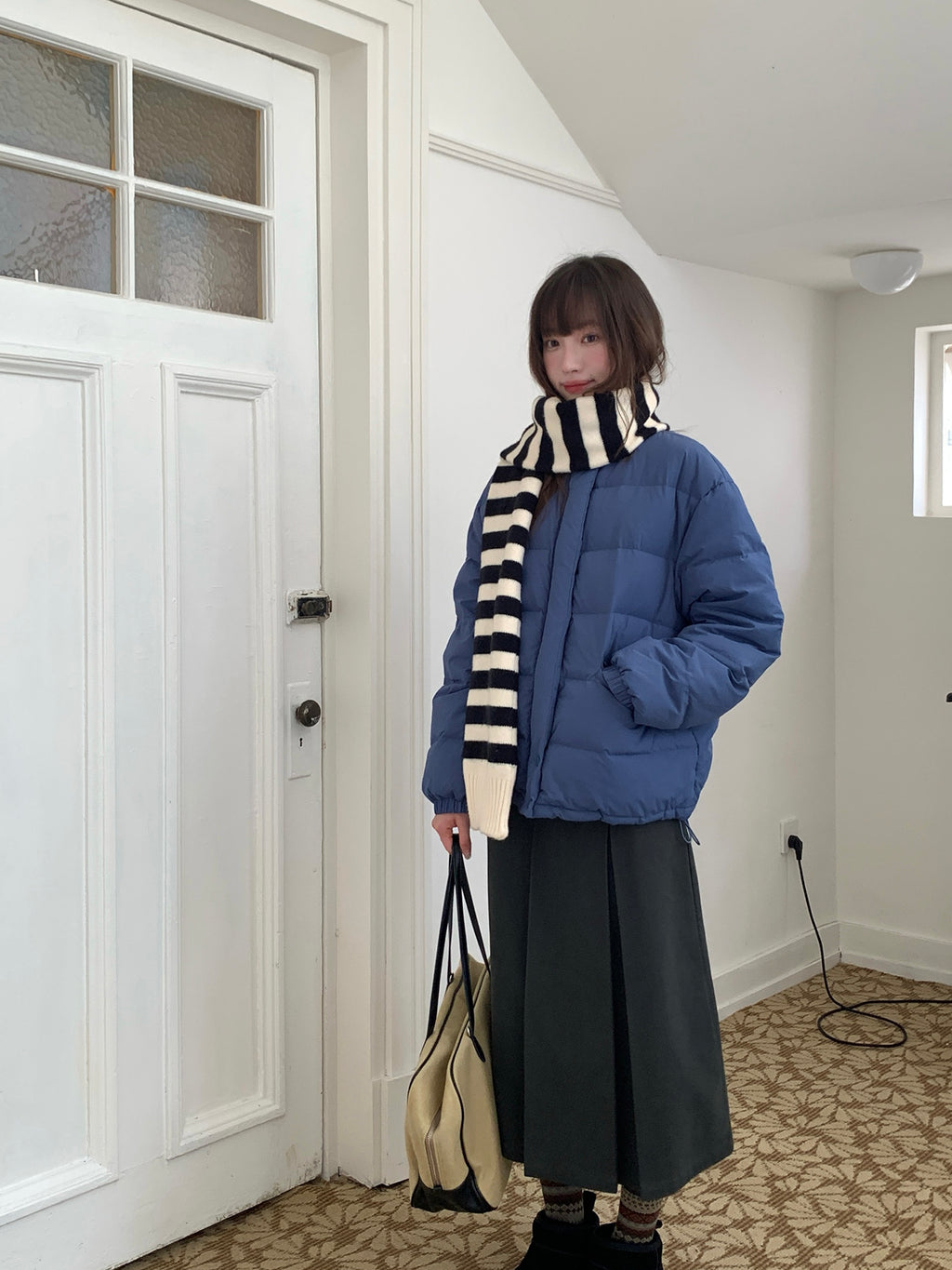 RAINYギャザーミディアムブレザースカート