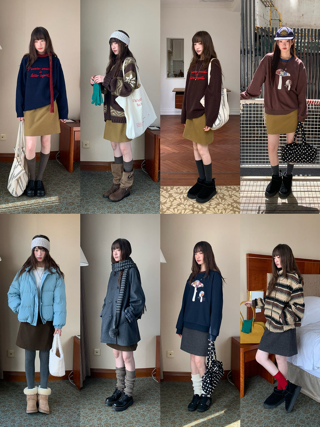 RAINY シンプル 韓国風 万能 ウール ミディスカート 秋冬 レディース ゆったり ハイウエスト ストレート ショートスカート スタイリッシュデザイン