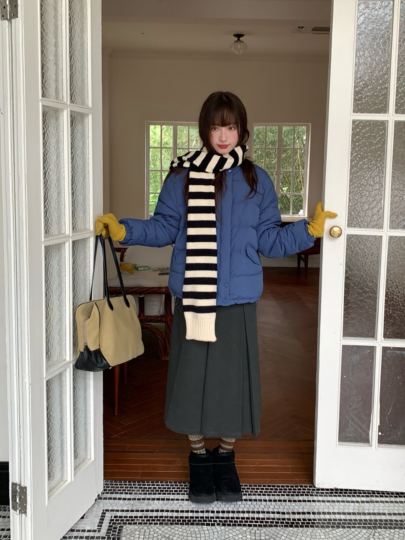 RAINYギャザーミディアムブレザースカート