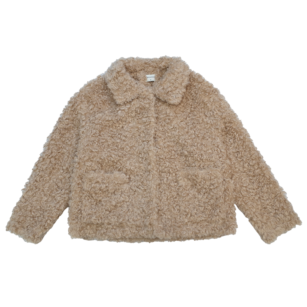 RAINY ゆったりとしたシンプルなショート丈ラムウール秋冬レディースレトロウール韓国風暖かいキルティングファーコート