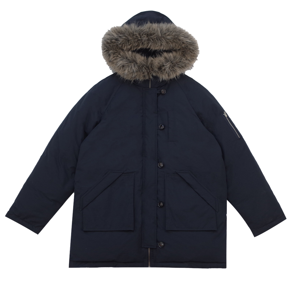 RAINY連帽工装ダウンジャケット90白アヒルの綿毛