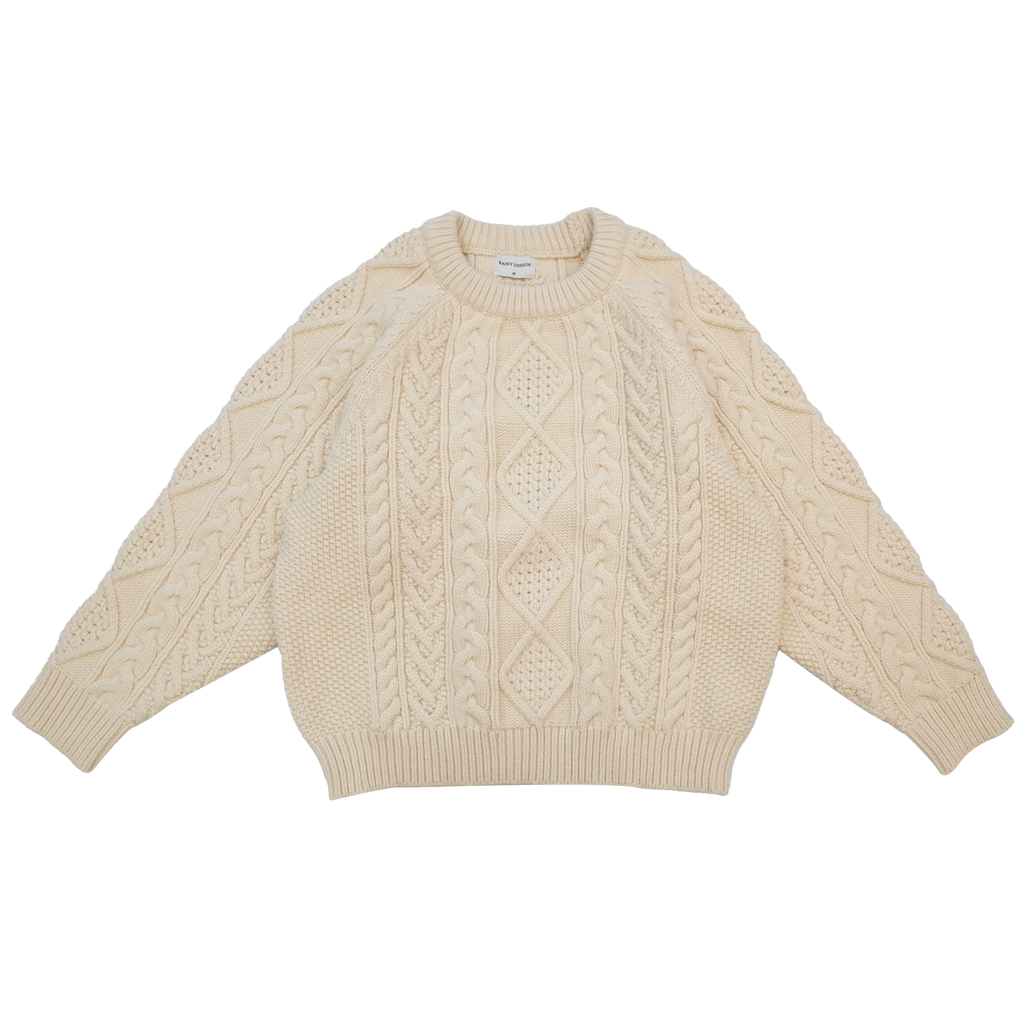 RAINY ノルディック クルーネック ヘビーケーブルニット セーター レディース 秋冬 ゆったり ニットトップス 柔らかく心地よい質感