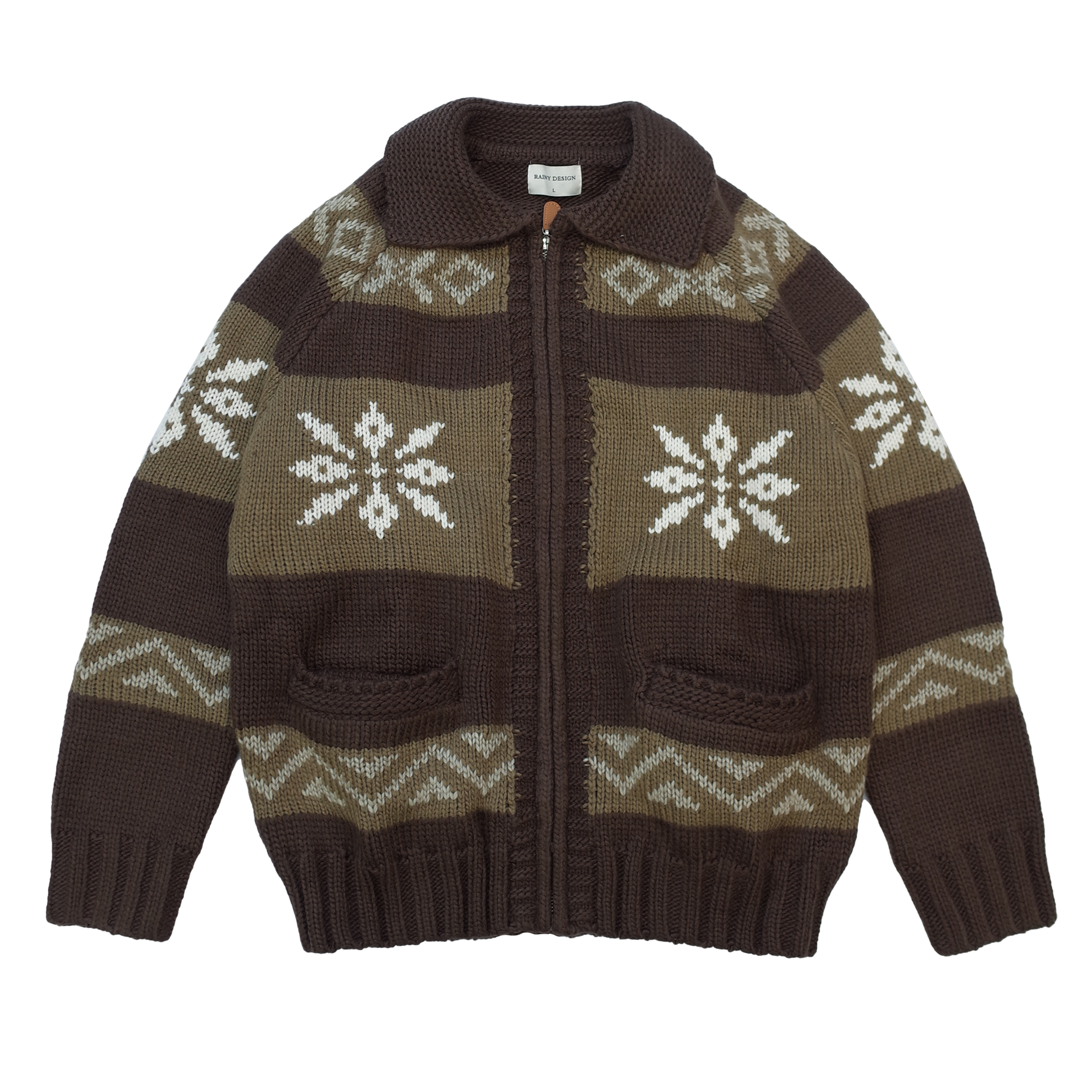 RAINY雪花柄ニットカーディガンジャケット