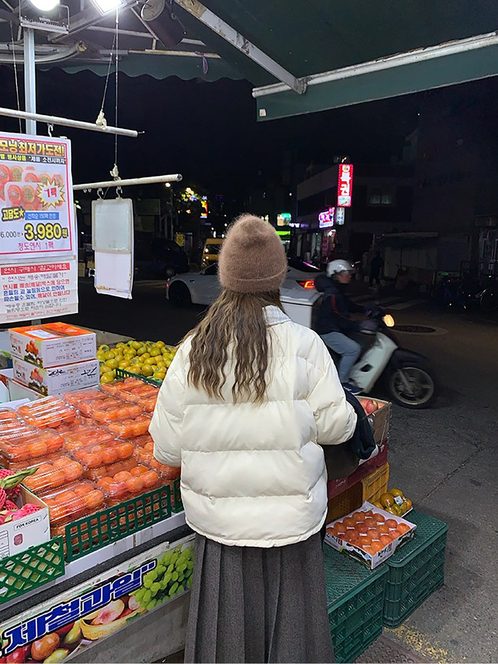 RAINY 短款设计感拼接格纹翻领棉服冬季女韩系宽松棉衣保暖外套