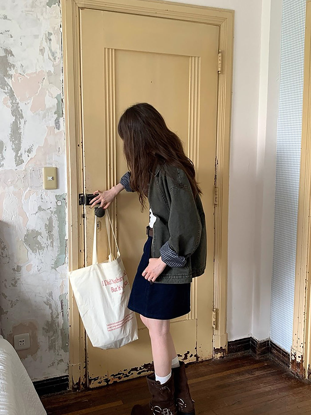 RAINY ヴィンテージ風 ルーズカラー ウォッシュ加工 ジャケット レディース 春/秋 アメリカンスタイル クールでシック 万能ジッパージャケット