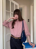 RAINY 经典纯色基础长袖衬衫春秋女翻领2025新款百搭文艺衬衣上衣