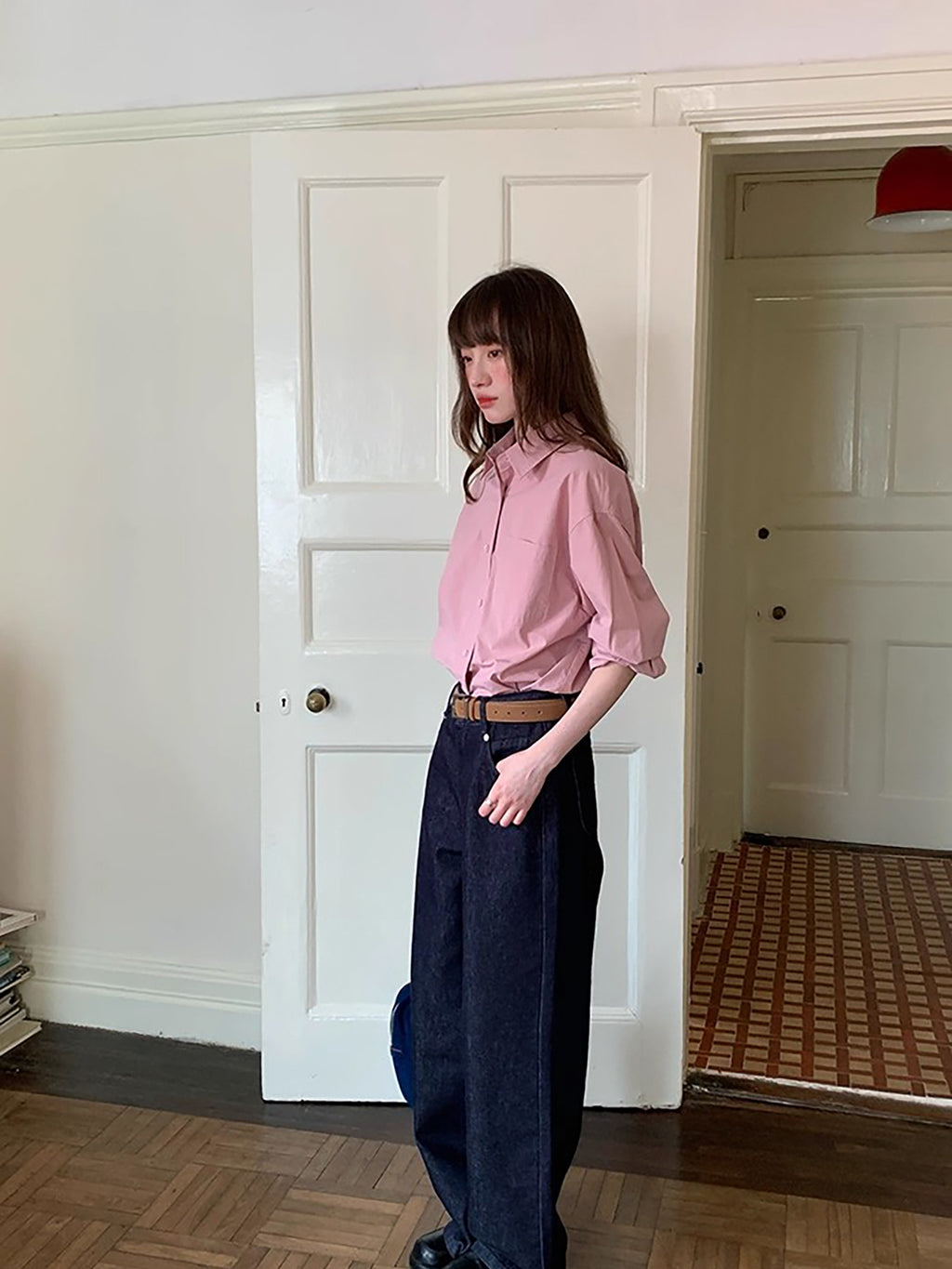 RAINY 经典纯色基础长袖衬衫春秋女翻领2025新款百搭文艺衬衣上衣