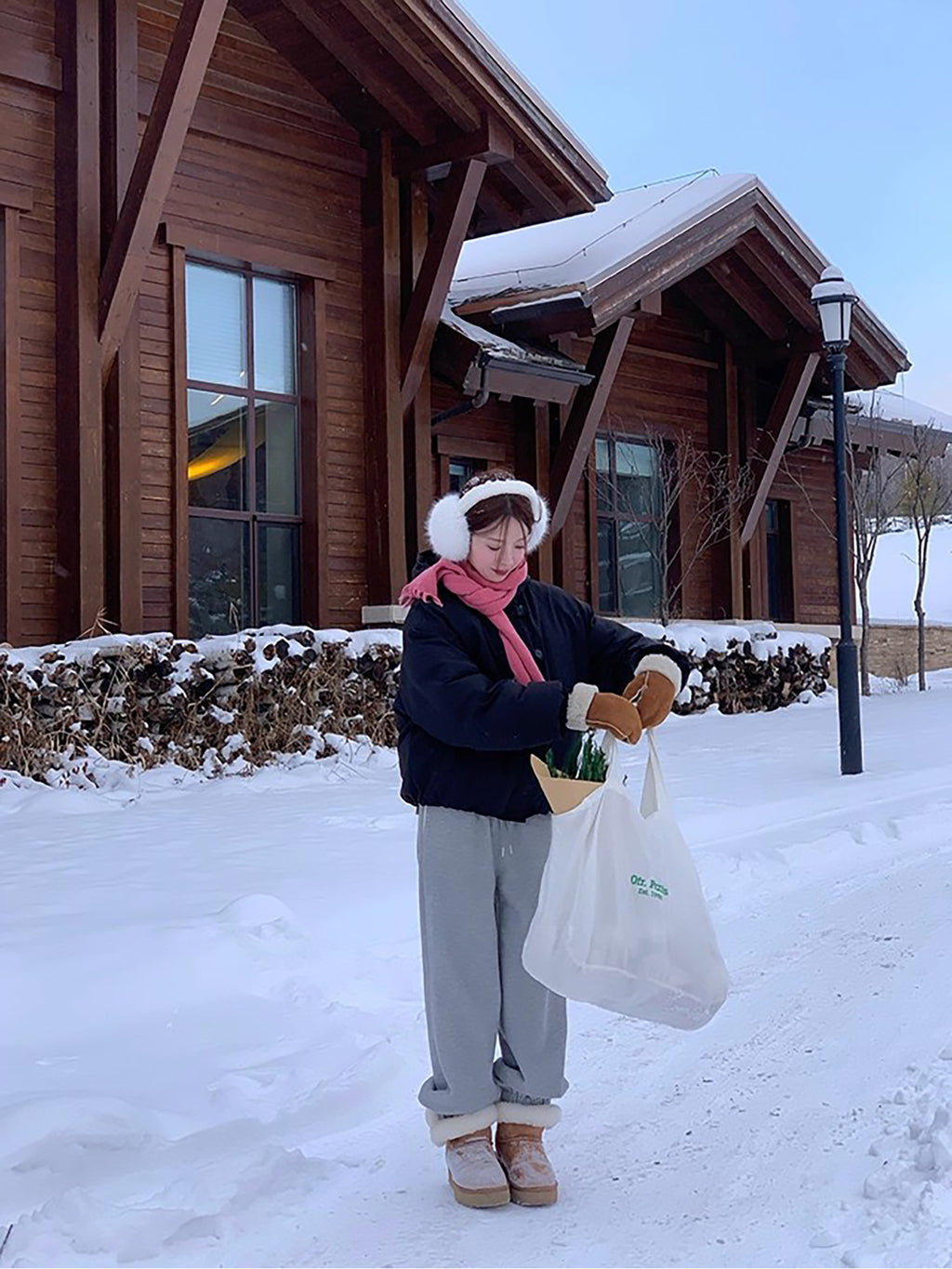 RAINY 慵懒直筒加厚加绒保暖运动裤秋冬女百搭卫裤松紧腰抽绳裤子