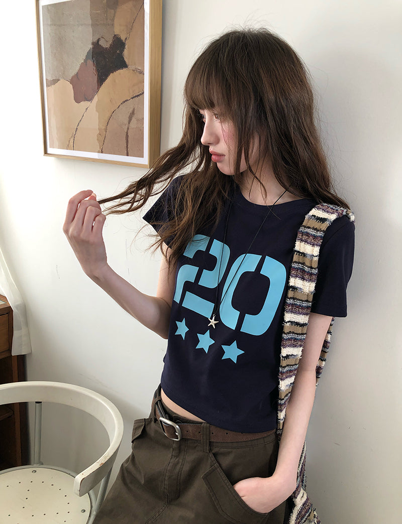 RAINYデジタルプリントラウンドネック半袖Tシャツ26SA23739Y