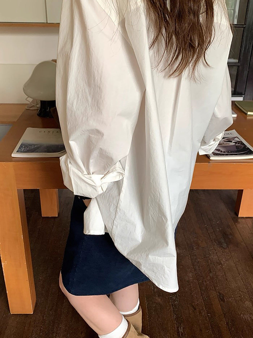 RAINY 经典纯色基础长袖衬衫春秋女翻领2025新款百搭文艺衬衣上衣