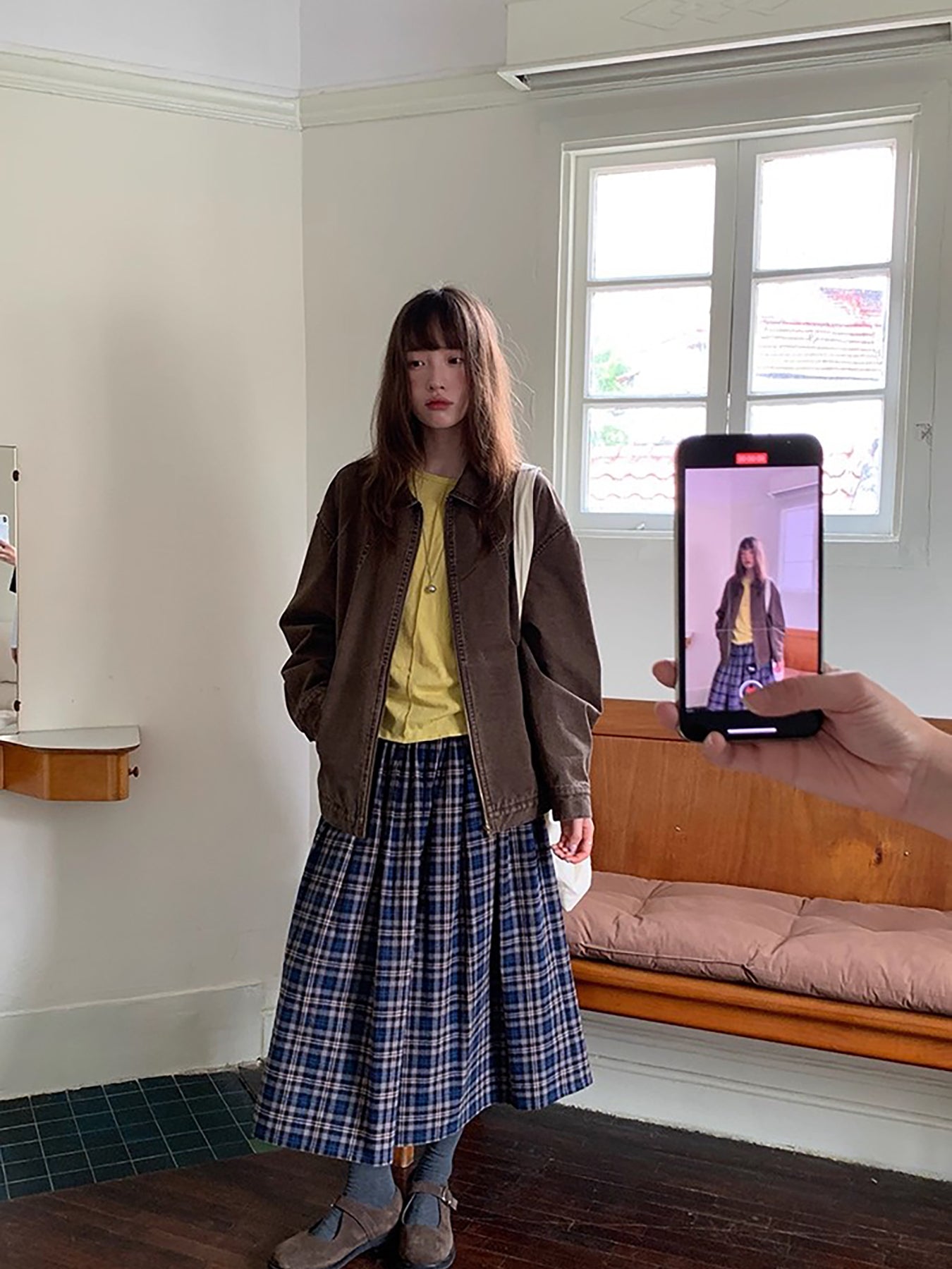 RAINY ヴィンテージ風 ルーズカラー ウォッシュ加工 ジャケット レディース 春/秋 アメリカンスタイル クールでシック 万能ジッパージャケット