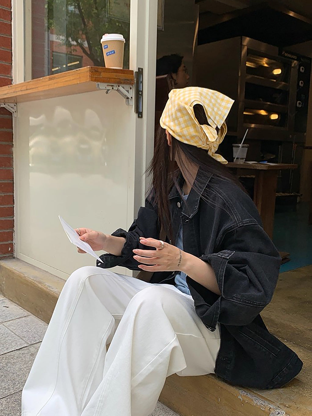 RAINY カーゴポケット クラシックストレートレッグ 万能スプリットジーンズ 春秋用 レディース レトロ ハイウエスト ルーズパンツ